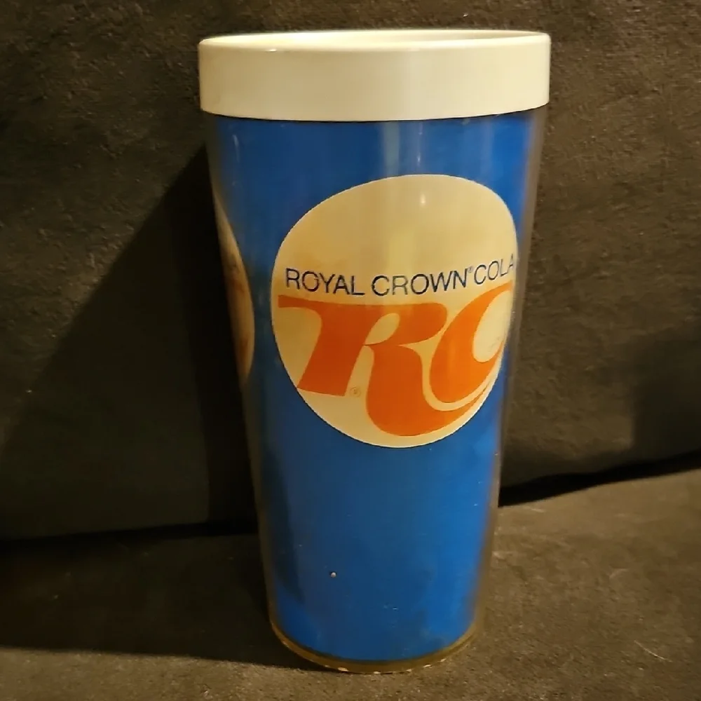 2 VINTAGE RETRO 7 UP Butterfly RC Cola Tumblers 60s Thermo Serv Kitchen RARE Cup